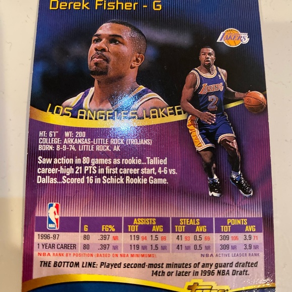 Autographed Derek Fisher Rookie Card - Picture 2 of 2